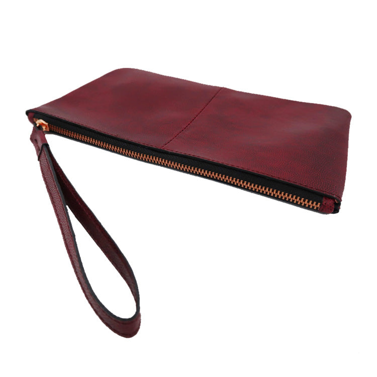 MT. G: Emma Leather Zip Wristlet Pouch