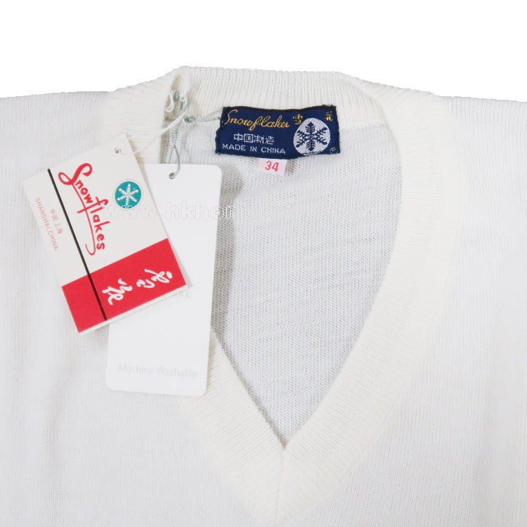 Snowflakes: Men's Wool Shrinkproof V-neck Shirts