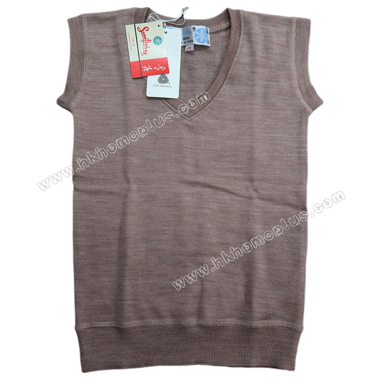Snowflakes: Kids Pure Wool V-neck Pullover Tank Top
