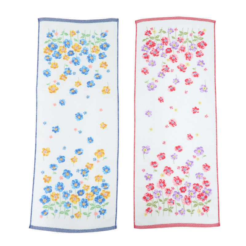 6Pcs/Pack Senshu Towel: Flowered Face Towels (Made in Japan)