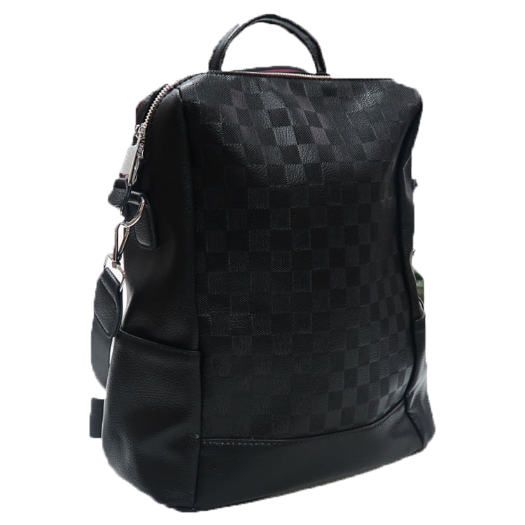 2 Way Imitative Leather Checkered Backpack/Tote Bag