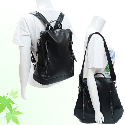 2 Way Imitative Leather Caviar Backpack/Tote Bag