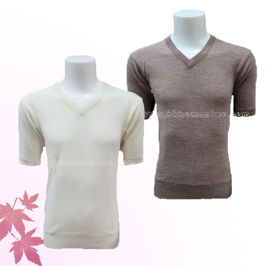 Snowflakes: Men's Wool Shrinkproof V-neck Shirts