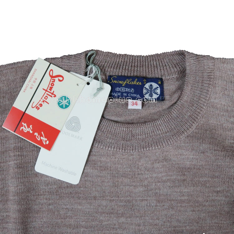 Snowflakes: Men's Wool Shrinkproof Crewneck Shirts