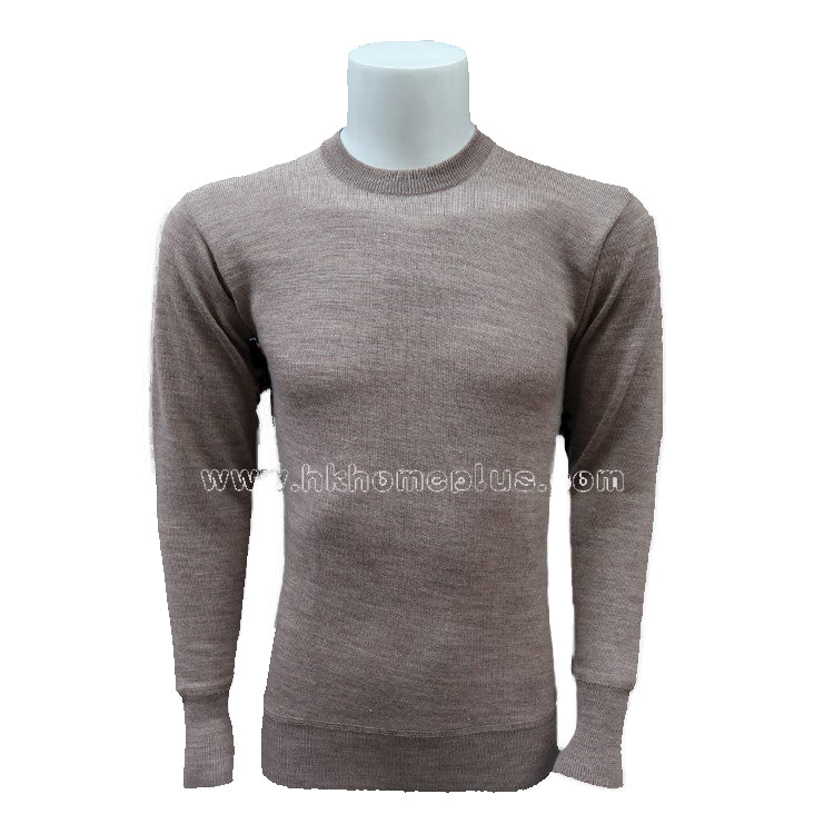 Snowflakes: Men's Wool Shrinkproof Crewneck Pullover