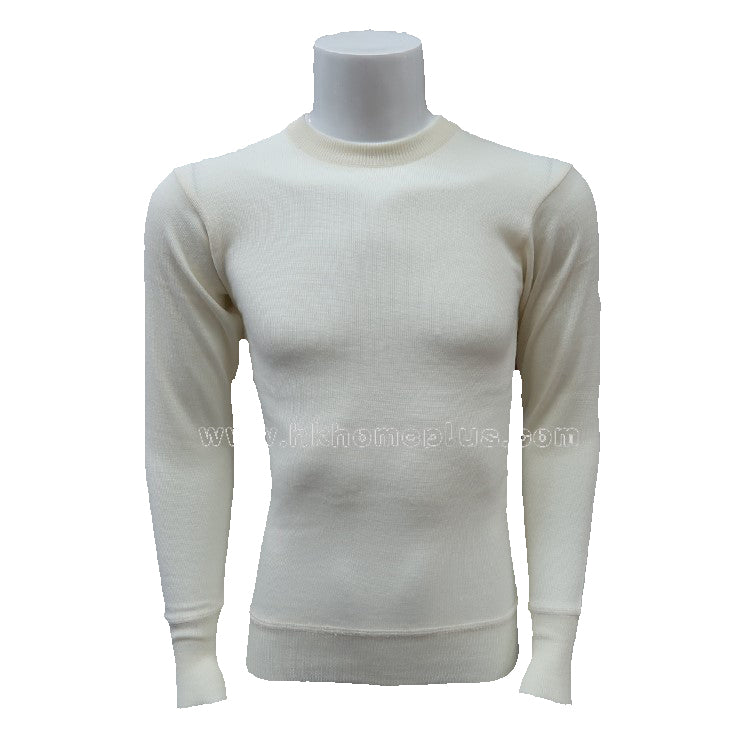 Snowflakes: Men's Wool Shrinkproof Crewneck Pullover