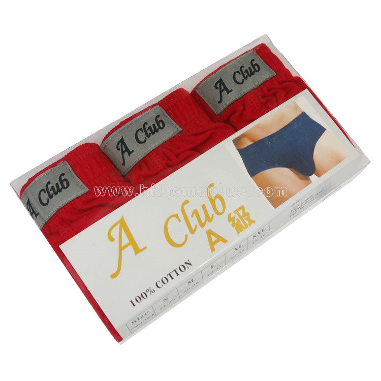 6pcs/2boxes A Club: Men's Solid Color Briefs