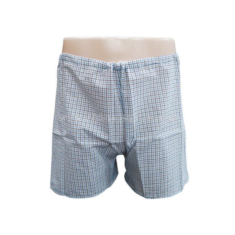 12Pcs/Pack Rose: Men's Drawstring Checkered Trunks