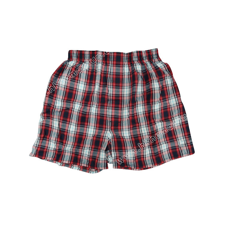 12Pcs/pack Chrysanthemum: Men's 100% Cotton Checkered Boxer