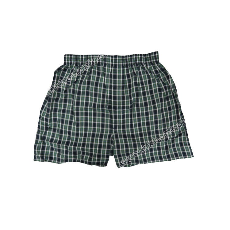 12Pcs/pack Chrysanthemum: Men's 100% Cotton Checkered Boxer