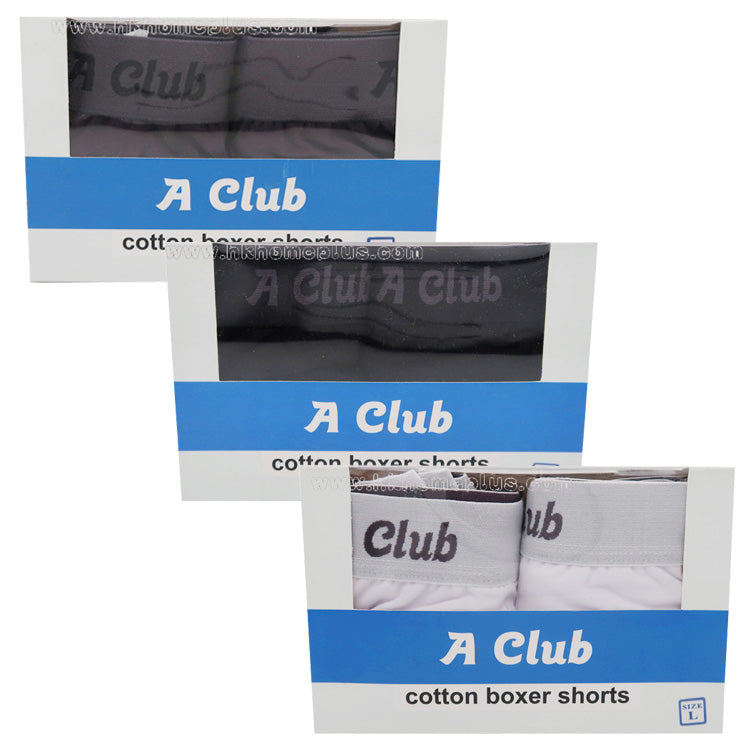 6pcs/3boxes A Club: Men's Cotton Stretch Trunks