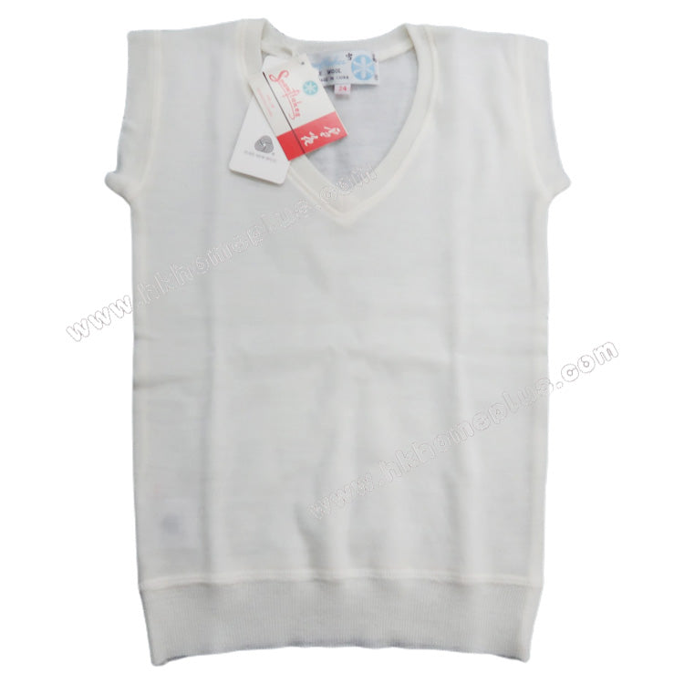 Snowflakes: Kids Pure Wool V-neck Pullover Tank Top