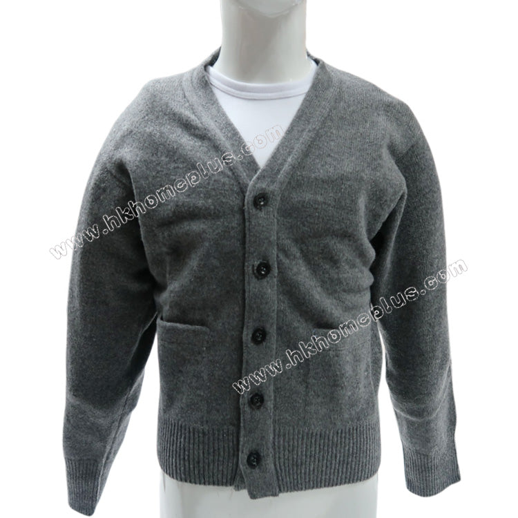 Snowflakes: Kid's Pure Wool Thick Long Sleeve Cardigan