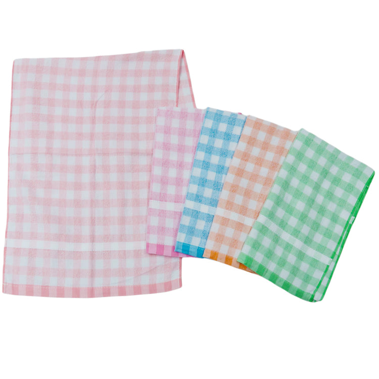 12Pcs/pack Dual boat: 30s Silk Cotton Checkered Face Towels