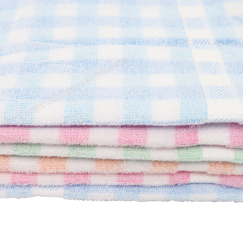 12Pcs/pack Sailboat: 30s Silk Cotton Checkered Face Towels