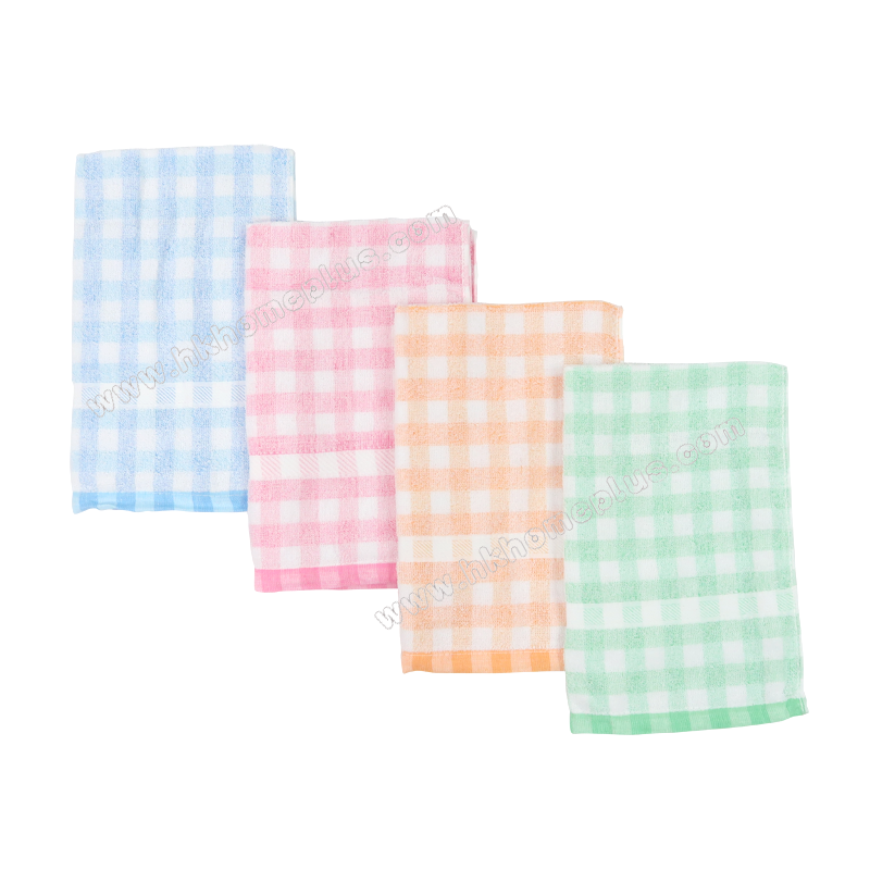 12Pcs/pack Sailboat: 30s Silk Cotton Checkered Face Towels