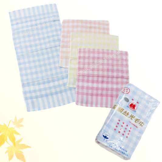 12Pcs/Pack Dual boat: 30s Silk Cotton Checkered Face Cloths