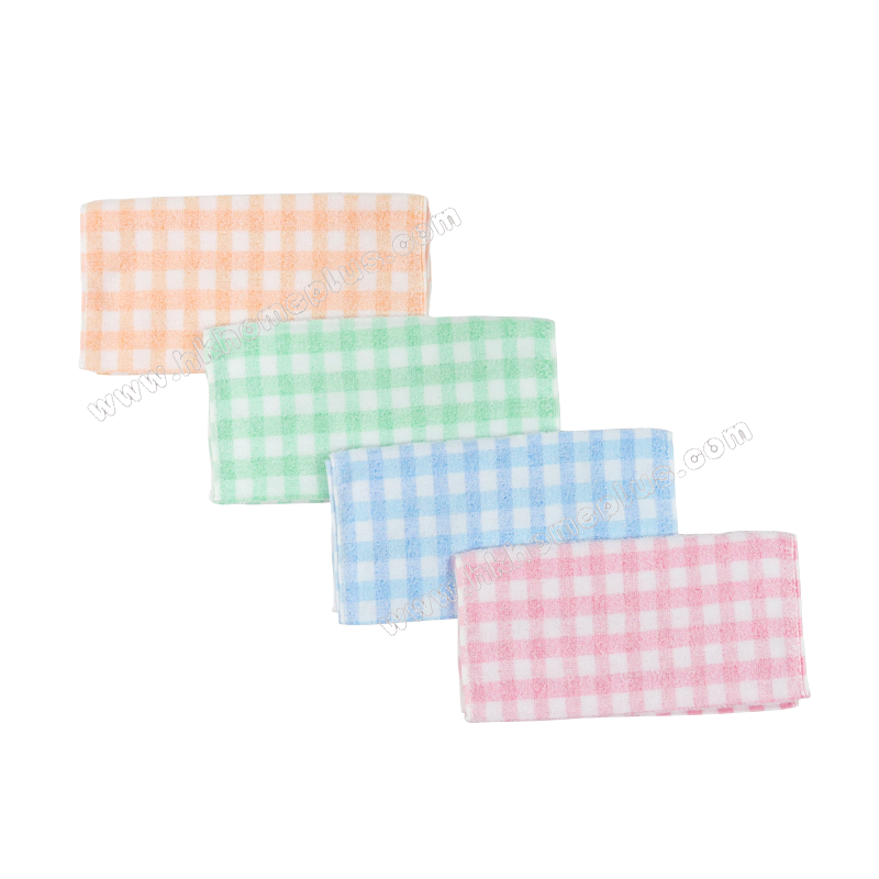 12Pcs/pack Sailboat: 30s Silk Cotton Checkered Face Cloths