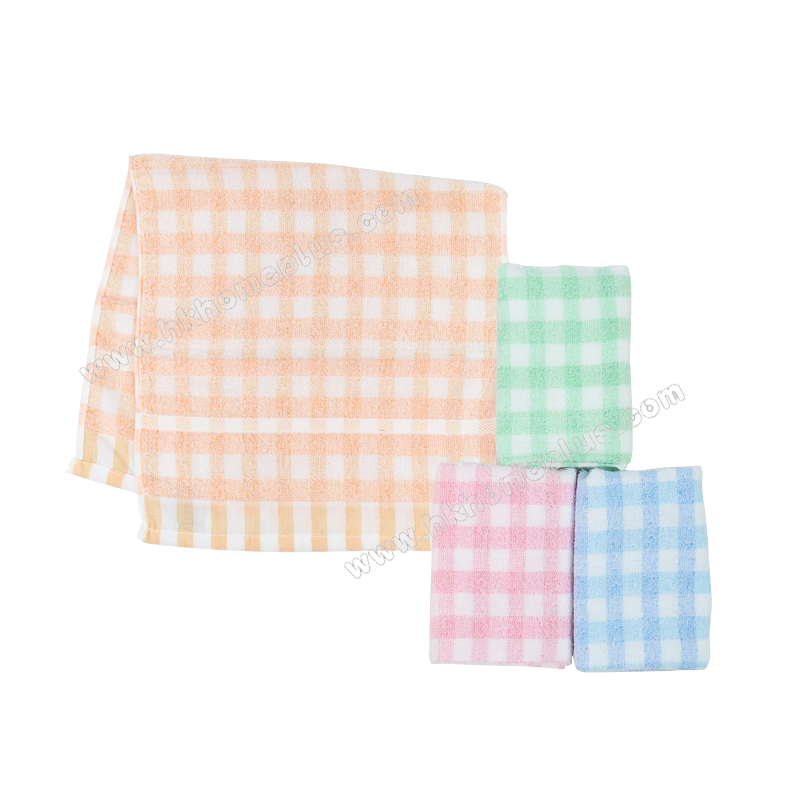 12Pcs/pack Sailboat: 30s Silk Cotton Checkered Face Cloths