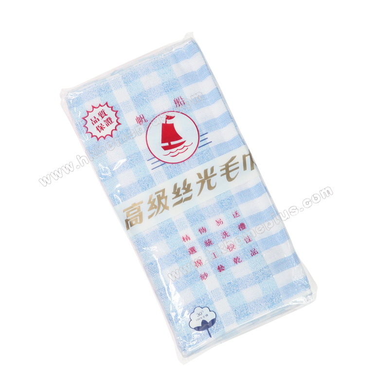 12Pcs/pack Sailboat: 30s Silk Cotton Checkered Face Cloths