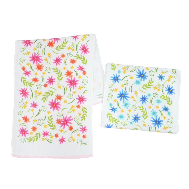 6Pcs/Pack Senshu Towel: Flowered Face Towels (Made in Japan)